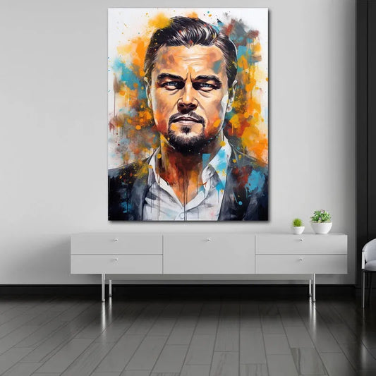 Touteladeco / Tableau Art / Films / Leonardo Di Caprio / Loup Wall Street / Pop Art / Décoration Murale / Décoration de maison / Moderne / Toile