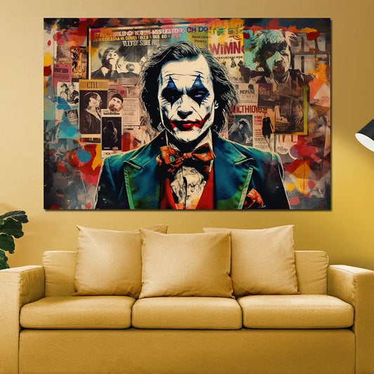 Touteladeco / Tableau Art / Films / Joker / Batman / Pop Art / Décoration Murale / Décoration de maison / Moderne / Graffiti / Toile