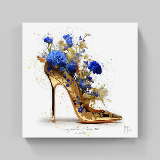 Touteladeco / Tableau Art / femme / Art / Patrice Murciano / Pop Art / Décoration Murale / Décoration de maison / Moderne / Toile / Chaussure / Talon / Dorée / Fleur / Chic / Elegant / Glamour
