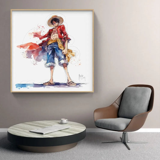 Touteladeco / Toile / Tableau / Manga / Anime / Decoration / Cadeau / Anniversaire / Patrice Murciano / Luffy / One Piece / Decoration Chambre