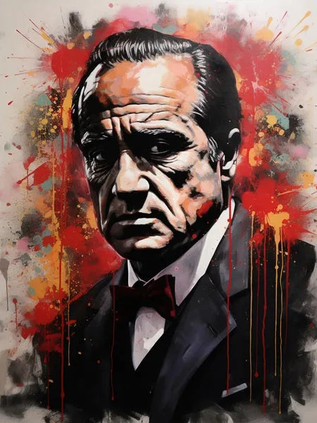 Touteladeco / Tableau Art / Le Parrain / Cinema / Godfather / Al Pacino / Graffiti / Pop Art / Décoration Murale / Décoration de maison / Moderne / Toile