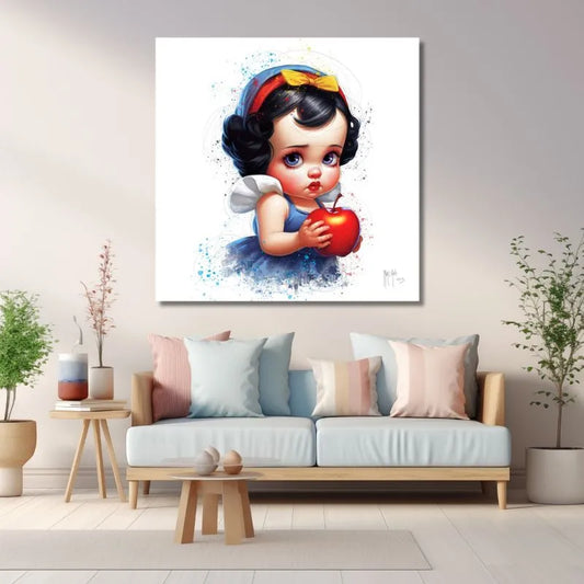 Touteladeco / Tableau Art / Enfant / Baby Blanche Neige / Petite Sirene / Patrice Murciano / Pop Art / Décoration Murale / Décoration de maison / Moderne / Toile / Blanche Neige