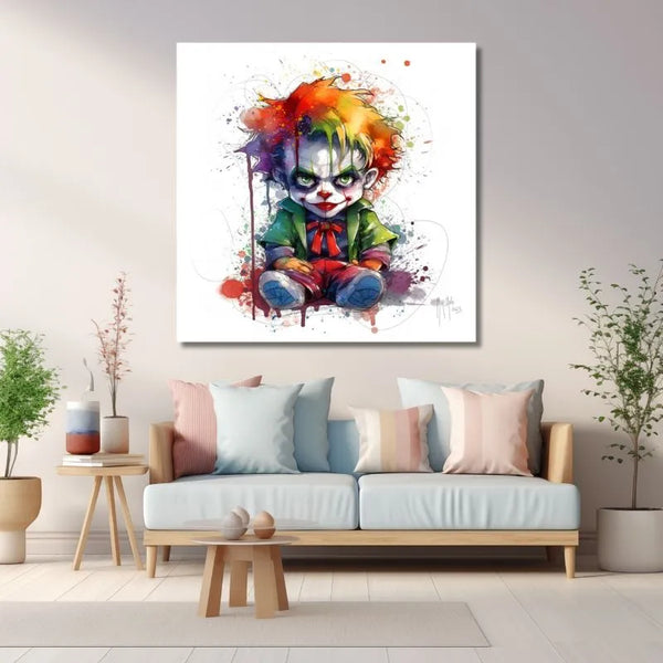 Touteladeco / Tableau Art / Enfant / Baby Joker / Batman / Patrice Murciano / Pop Art / Décoration Murale / Décoration de maison / Moderne / Toile / Joker