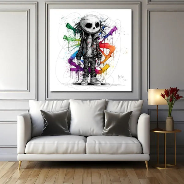 Touteladeco / Tableau Art / Air Force Jack / CInema / Tim Burton / Patrice Murciano / Pop Art / Décoration Murale / Décoration de maison / Moderne / Toile