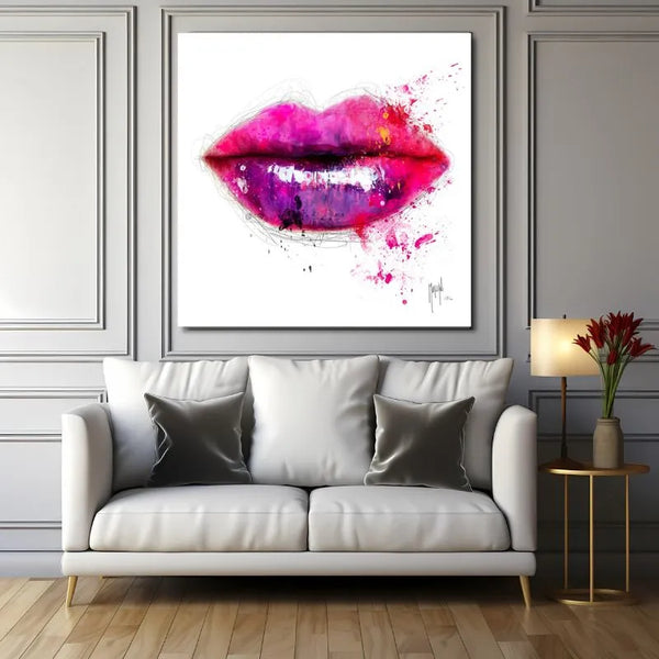 Touteladeco / Tableau Art / Glamour / Bouche / Colors Of Kiss / Papillons / Graffiti / Patrice Murciano / Pop Art / Décoration Murale / Décoration de maison / Moderne / Toile