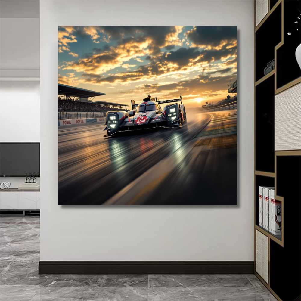 Touteladeco / Toile / Tableau / Hypercar / LMP1 / tableau voiture de course / 24h du Mans / déco racing / toile sportive / passion automobile / art mural dynamique