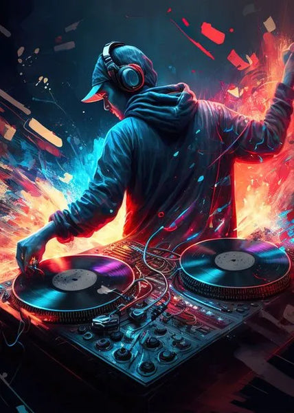 touteladeco / toile / tableaux / clubbing / DJ / platines / vinyles / decoration