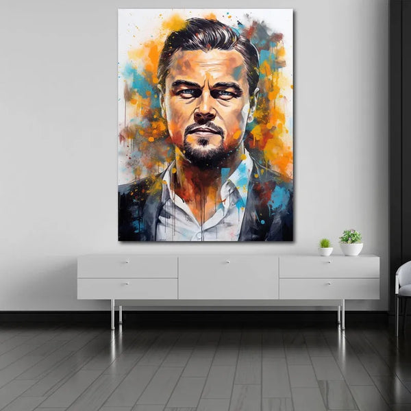 Touteladeco / Tableau Art / Films / Leonardo Di Caprio / Loup Wall Street / Pop Art / Décoration Murale / Décoration de maison / Moderne / Toile