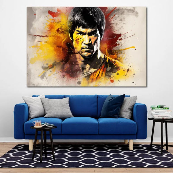 Touteladeco / Tableau Art / Films / Kung Fu / Bruce Lee / Pop Art / Décoration Murale / Décoration de maison / Moderne / Toile