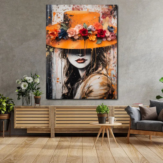 Touteladeco / Tableau Pop Art / Street Art / Girl Power / Grafiti / Décoration Murale / Décoration de maison / Moderne / Flowers / Fleurs