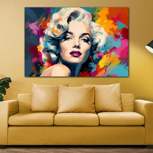 Touteladeco / Tableau Art / Films / Marilyn Monroe / Pop Art / Décoration Murale / Décoration de maison / Moderne / Toile