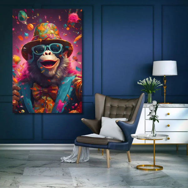 toile / singe / animaux / graffiti / dj / casque / tableaux  / decoration / Fiesta / Couleur / Fun / Tableau