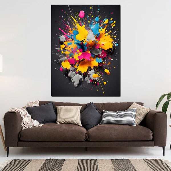 Touteladeco / Tableau Art / Abstrait / Couleurs / Explosions / Graffiti / Graffiti / Pop Art / Décoration Murale / Décoration de maison / Moderne / Toile
