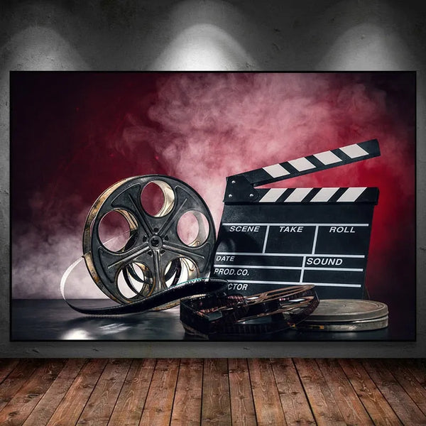 toile / film / retro / projecteur / cinema / pop corn / decoration / tableaux
