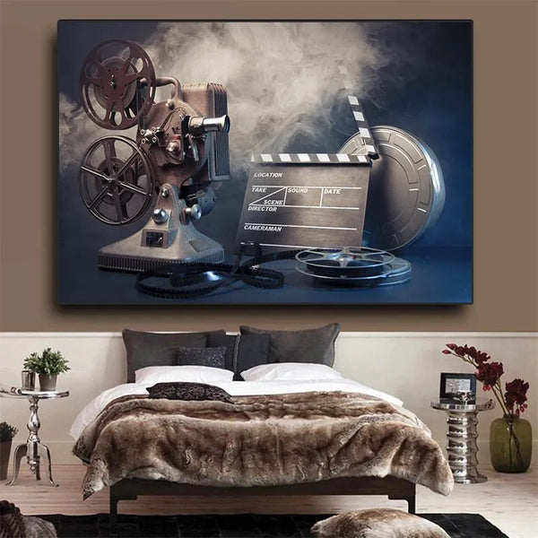 toile / film / retro / projecteur / cinema / pop corn / decoration / tableaux