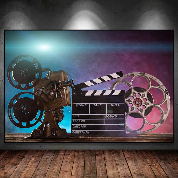 toile / film / retro / projecteur / cinema / pop corn / decoration / tableaux