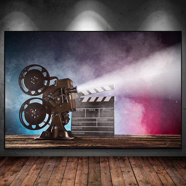 toile / film / retro / projecteur / cinema / pop corn / decoration / tableaux