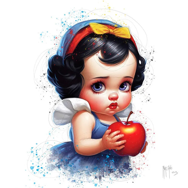 Touteladeco / Tableau Art / Enfant / Baby Blanche Neige / Petite Sirene / Patrice Murciano / Pop Art / Décoration Murale / Décoration de maison / Moderne / Toile / Blanche Neige