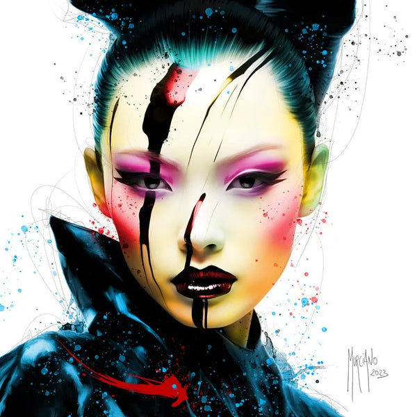 Touteladeco / Tableau Art / Chinois / Visage / femme / Art / Patrice Murciano / Pop Art / Décoration Murale / Décoration de maison / Moderne / Toile