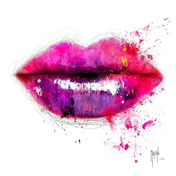 Touteladeco / Tableau Art / Glamour / Bouche / Colors Of Kiss / Papillons / Graffiti / Patrice Murciano / Pop Art / Décoration Murale / Décoration de maison / Moderne / Toile