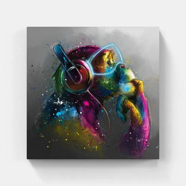 Touteladeco / Tableau Pop Art / Singe / Décoration Murale / Moderne / Pop Art / Couleur / Graffiti / Toile / Tableau / Patrice Murciano / DJ