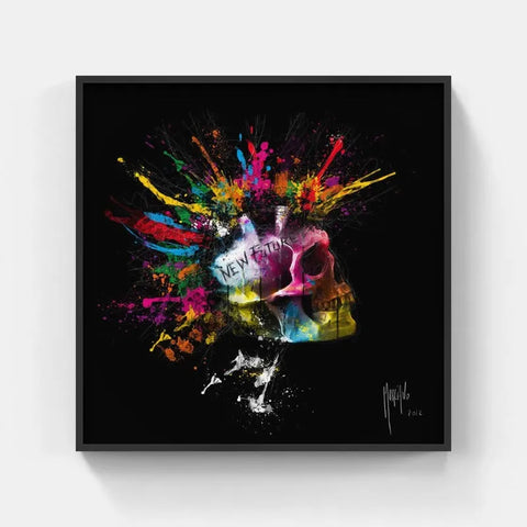 Touteladeco / Tableau Art / Crane / Squelette / Couleur / Graffiti / gothique / Patrice Murciano / Pop Art / Décoration Murale / Décoration de maison / Moderne / Toile