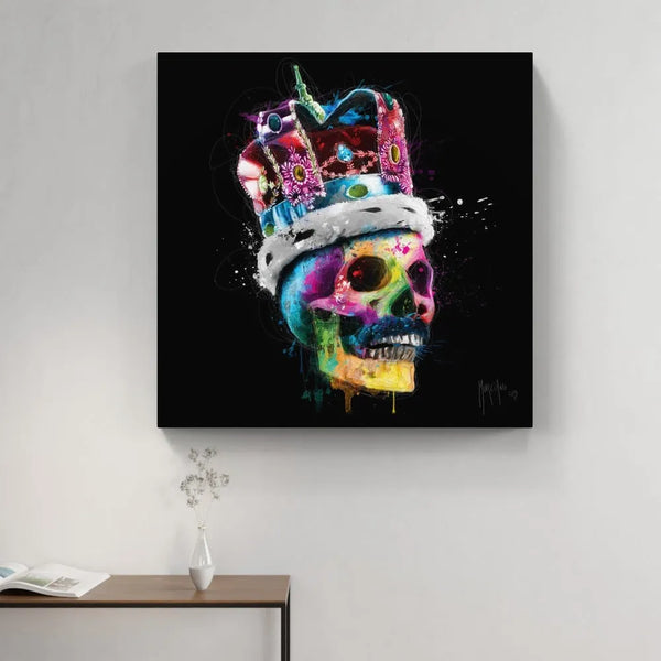 Touteladeco / Tableau Art / Crane / Squelette / Couleur / Graffiti / gothique / Patrice Murciano / Pop Art / Décoration Murale / Décoration de maison / Moderne / Toile / Freddie Mercury / Skull
