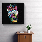 Touteladeco / Tableau Art / Crane / Squelette / Couleur / Graffiti / gothique / Patrice Murciano / Pop Art / Décoration Murale / Décoration de maison / Moderne / Toile / Freddie Mercury / Skull