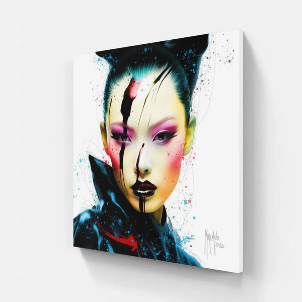 Touteladeco / Tableau Art / Chinois / Visage / femme / Art / Patrice Murciano / Pop Art / Décoration Murale / Décoration de maison / Moderne / Toile