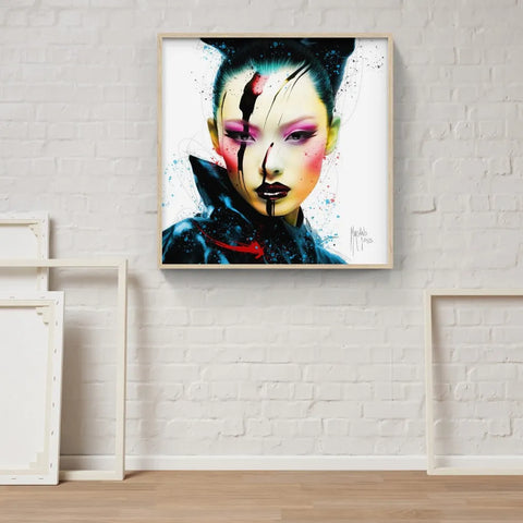 Touteladeco / Tableau Art / Chinois / Visage / femme / Art / Patrice Murciano / Pop Art / Décoration Murale / Décoration de maison / Moderne / Toile