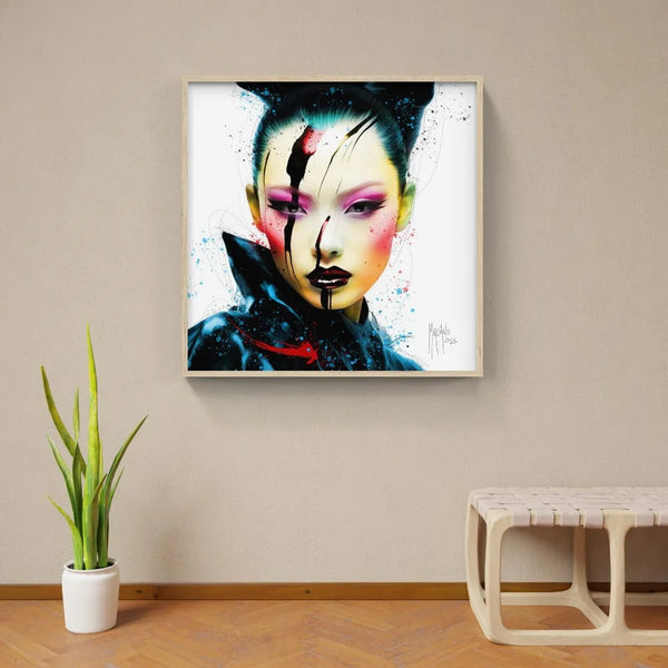 Touteladeco / Tableau Art / Chinois / Visage / femme / Art / Patrice Murciano / Pop Art / Décoration Murale / Décoration de maison / Moderne / Toile