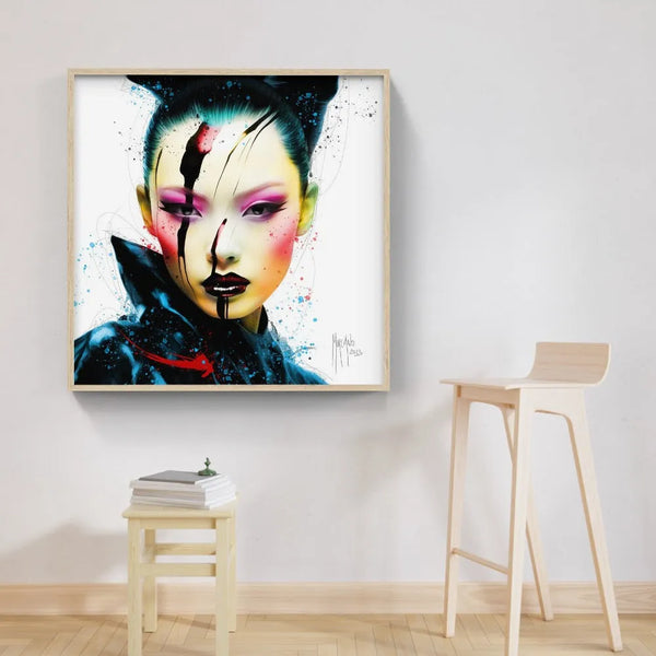 Touteladeco / Tableau Art / Chinois / Visage / femme / Art / Patrice Murciano / Pop Art / Décoration Murale / Décoration de maison / Moderne / Toile