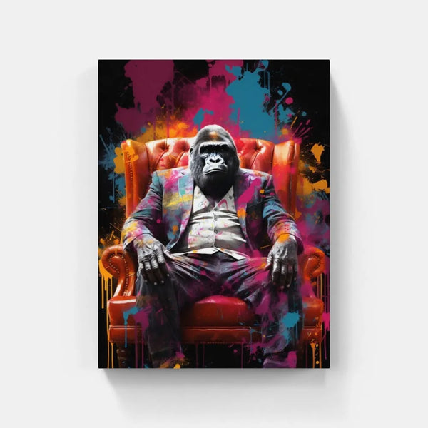 Touteladeco / Tableau Pop Art / Singe / Décoration Murale / Moderne / Pop Art / Couleur / Boss / Fauteuil / Toile / Tableau