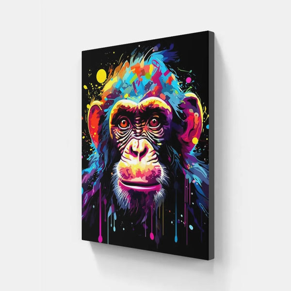 Touteladeco / Tableau / Pop Art / Singe / Décoration / Salon / Graffiti / Moderne / Toile / Animaux