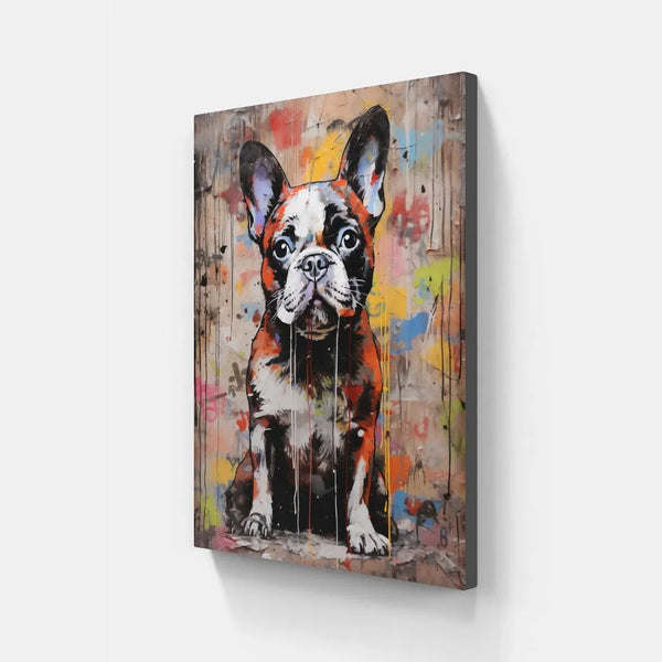 Touteladeco / Tableau Pop Art / Animaux / Chien / Décoration Murale / Décoration de maison / Moderne / Toile / Pop Art / Bouledogue