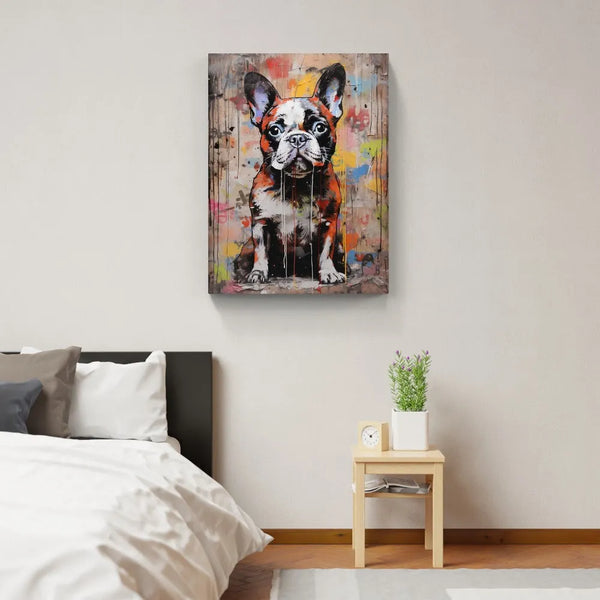 Touteladeco / Tableau Pop Art / Animaux / Chien / Décoration Murale / Décoration de maison / Moderne / Toile / Pop Art / Bouledogue