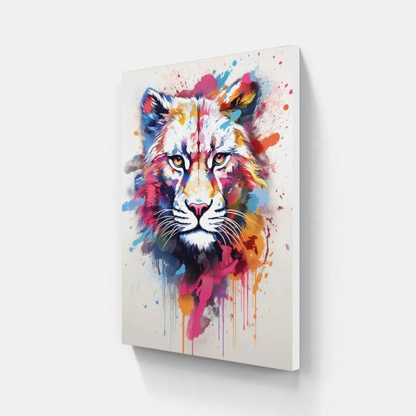 Touteladeco / Tableau Pop Art / Animaux / Décoration Murale / Décoration de maison / Moderne / Toile / Pop Art / Tigre / Felin / Rose