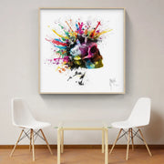 Touteladeco / Tableau Art / Crane / Squelette / Couleur / Graffiti / gothique / Patrice Murciano / Pop Art / Décoration Murale / Décoration de maison / Moderne / Toile