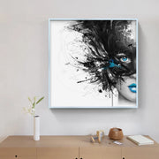 Touteladeco / Tableau Pop Art / Street Art / Girl Power / Grafiti / Décoration Murale / Décoration de maison / Moderne / Graffiti / Femme / Visage / Couleur / Fleurs / Masque / Dark