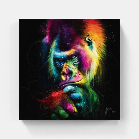 Touteladeco / Tableau Pop Art / Singe / Décoration Murale / Moderne / Pop Art / Couleur / Graffiti / Toile / Tableau / Patrice Murciano / Gorille / Pensan