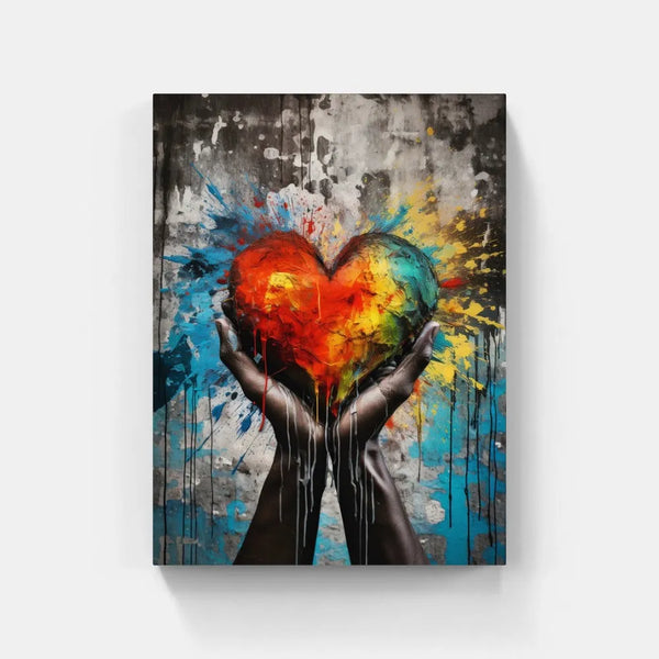 Touteladeco / Tableau Art / Abstrait / Couleurs / Explosions / Graffiti / Graffiti / Pop Art / Décoration Murale / Décoration de maison / Moderne / Toile / Coeur