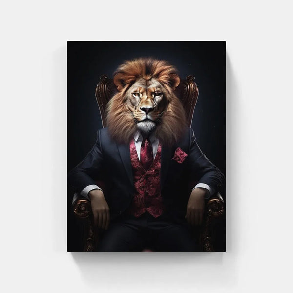 Touteladeco / Tableau Lion / Animaux / Lion / Décoration Murale / Décoration de maison / Moderne / Toile Lion / Grande taille / Costume / Chic / Fauteuil