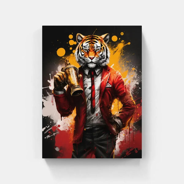 Touteladeco / Tableau Pop Art / Animaux / Décoration Murale / Décoration de maison / Moderne / Toile / Pop Art / Tigre / Felin / Sportif / Costume / Coupe / Champion