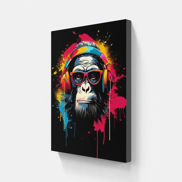 toile / singe / animaux / graffiti / dj / casque / tableaux / decoration / pop art