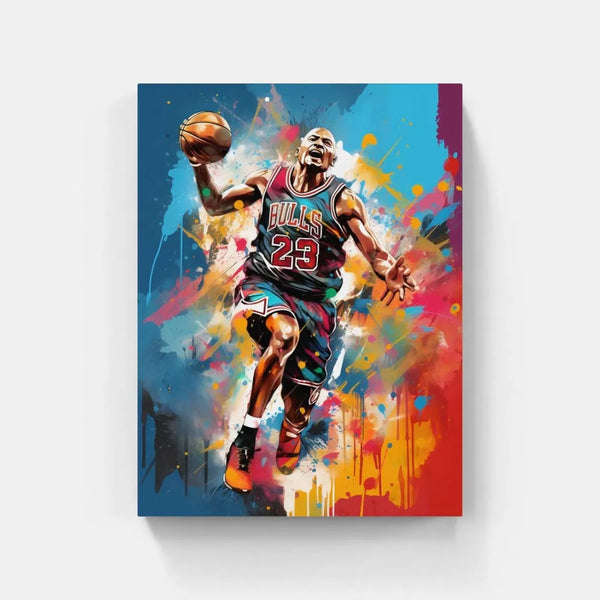Touteladeco / Toile / Tableau / Decoration Salon / Chambre / Sport / Basket / Ballon / Cadeau / Graffiti / Chicago Bulls / Jordan / Air / Dunk