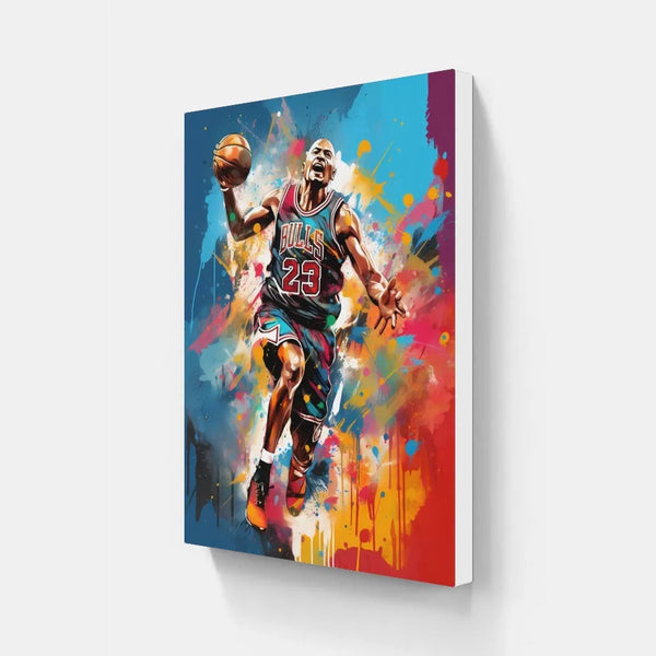 Touteladeco / Toile / Tableau / Decoration Salon / Chambre / Sport / Basket / Ballon / Cadeau / Graffiti / Chicago Bulls / Jordan / Air / Dunk