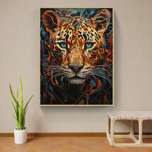 Touteladeco / Toile / Tableau / Idée Cadeau / Pop Art / Tigre / Leopard / Félin / Decoration / Salon / Regard / Lion / Anniversaire
