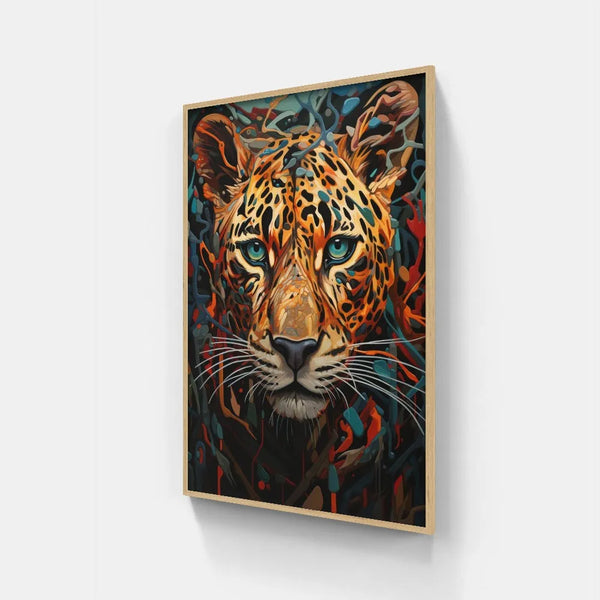 Touteladeco / Toile / Tableau / Idée Cadeau / Pop Art / Tigre / Leopard / Félin / Decoration / Salon / Regard / Lion / Anniversaire