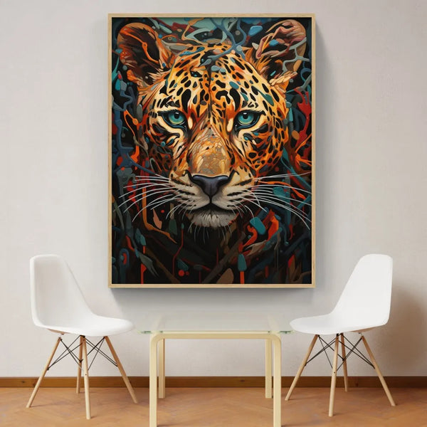 Touteladeco / Toile / Tableau / Idée Cadeau / Pop Art / Tigre / Leopard / Félin / Decoration / Salon / Regard / Lion / Anniversaire