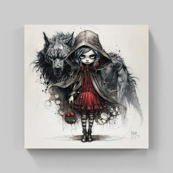 Touteladeco / Toile / Tableau / Cadeau / Anniversaire / Decoration / Gothique / Chaperon Rouge / Loup / Salon / Patrice Murciano / Cinema